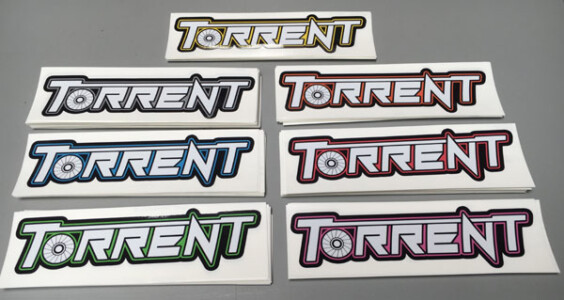 Multi color torrent pump stickers. Multi color torrent pump stickers
