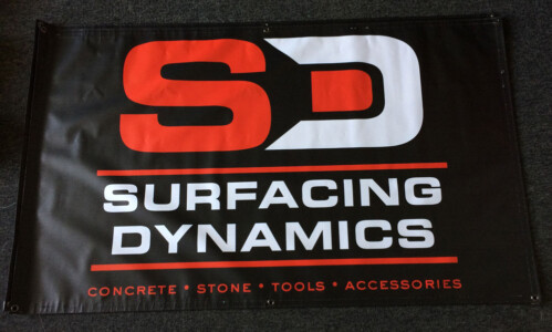 Client needed some banners made to hang up at trade shows and in their warehouse. 3'X5' banner size. Surfacing Dynamics Digital Printed Banners
