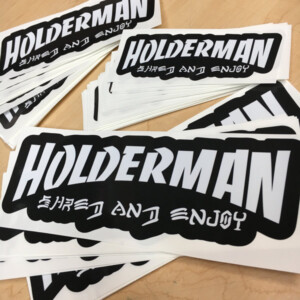 High quality think black and white stickers. Holderman Shred and Enjoy