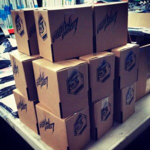 Screen printed cardboard boxes Screen printed cardboard boxes