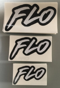 Three different sizes. Flo stickers