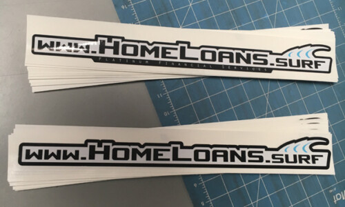 weeded and cut ready to ship. Home Loans Surf Decals