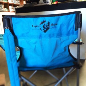 Heat pressing logos onto folding chairs Heat pressing logos onto folding chairs