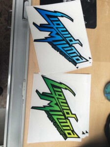 Full color digital printed stickers, contour cut.