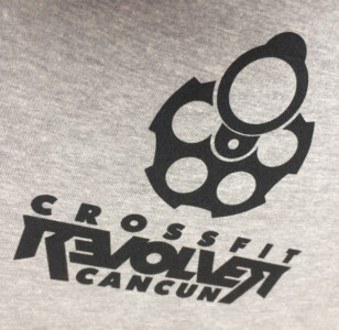 Crossfit company up close screen print. Crossfit Revolver Cancun Mexico