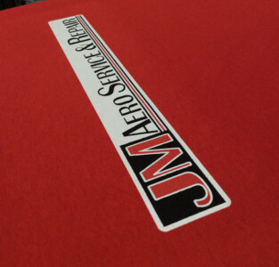 Nice big back screen print. JM Areo Service and Repair