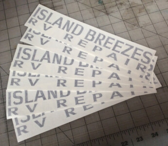 Island Breezes RV Repair service. Island Breezes Decals