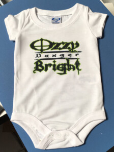 Ozzy Danger Bright custom baby onesie. Ozzy Danger Bright custom apparel