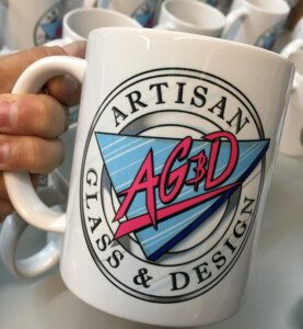 Full color sublimation coffee mugs. Artisan Glass & Design Coffee Mugs