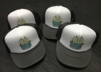custom dirty 30 birthday trucker hats sublimated. custom dirty thirty trucker hats
